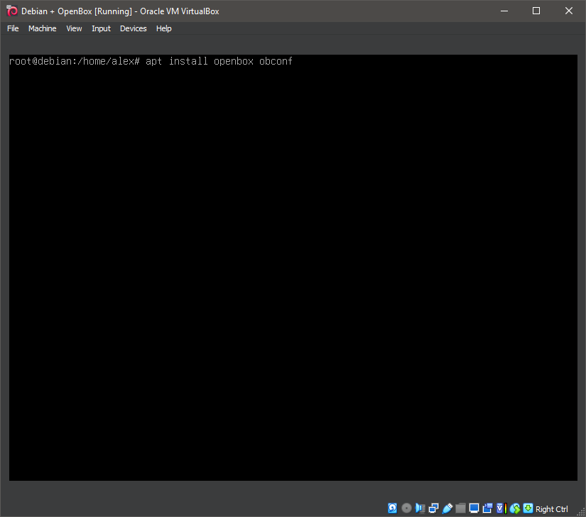 Running 'apt install openbox obconf'